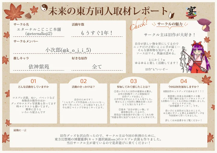 エターナルこじこじ本舗の取材レポート